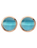 Bronzallure Earrings - Blue Stone - Cat's Eye-WSBZ02627.LBCE
