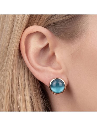 Bronzallure Earrings - Blue Stone - Cat's Eye-WSBZ02627.LBCE 2