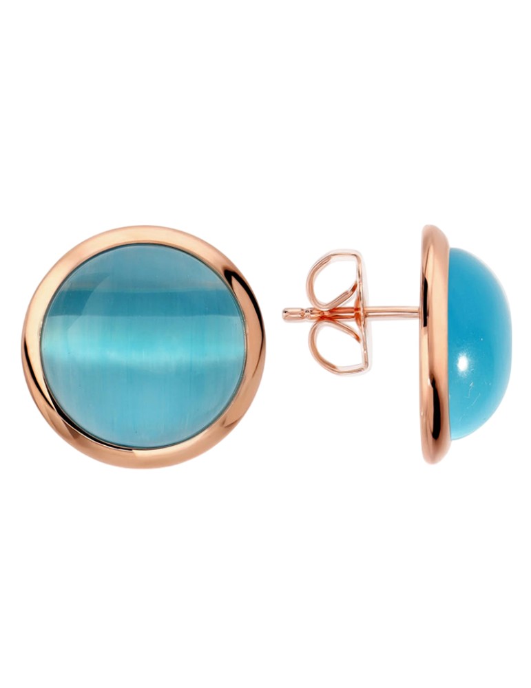 Bronzallure Earrings - Blue Stone - Cat's Eye-WSBZ02627.LBCE