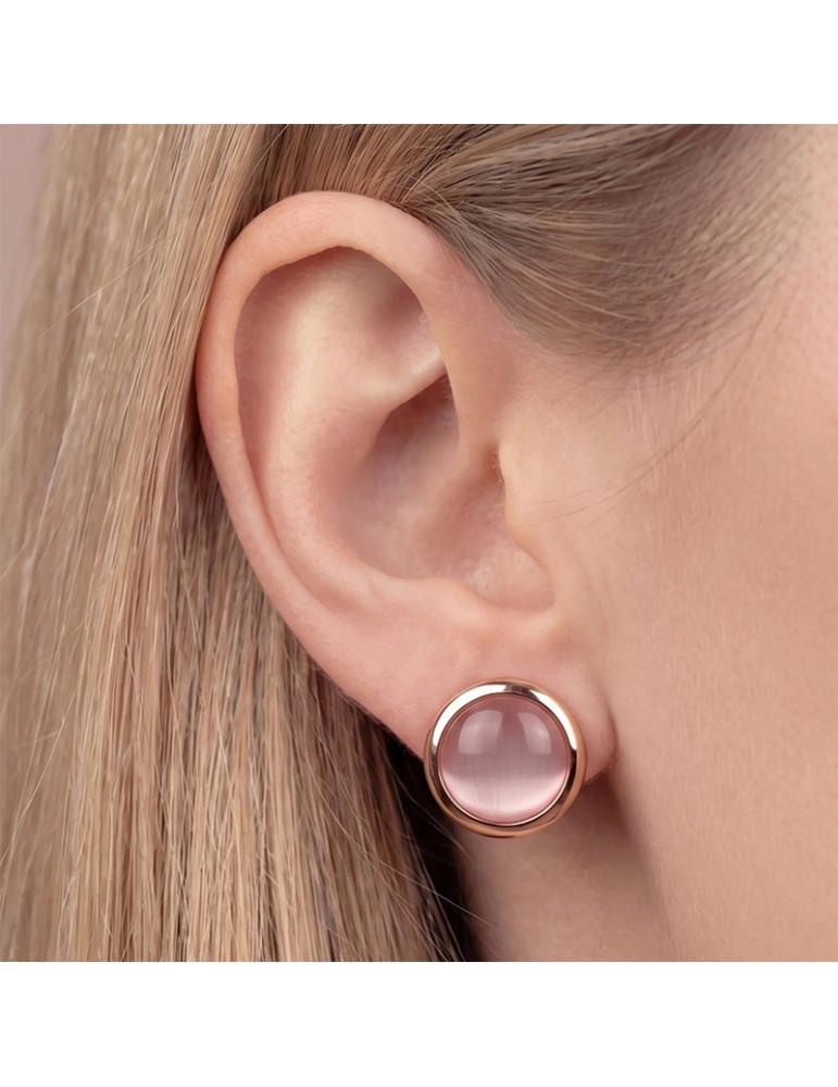 Bronzallure Earrings - Pink Stone - Cat's Eye - WSBZ02627.PCE