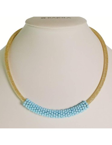 Rajola Necklace - Capricci - Cherie - Golden-Turquoise Paste-54-477-13