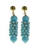 Rajola Earrings - 925% Gold Plated Silver - Turquoise Paste - 54-477-13ORA