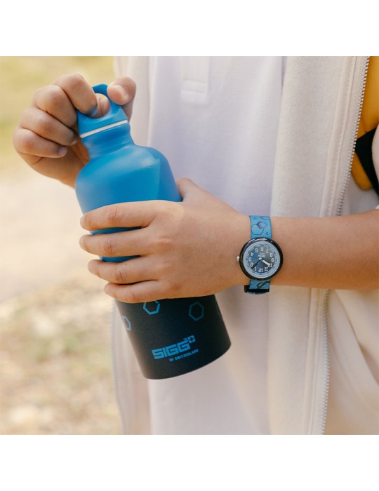 Orologio Flik Flak x Sigg - Blu Sfumato - 32mm - Borraccia - ZFPNP189