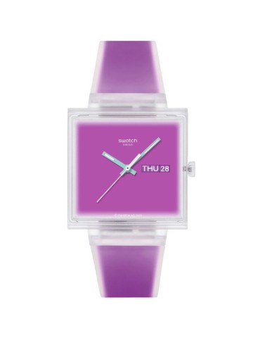 Orologio Swatch - What If… See Thru Magenta - 42mm - Rosa - SO38K705