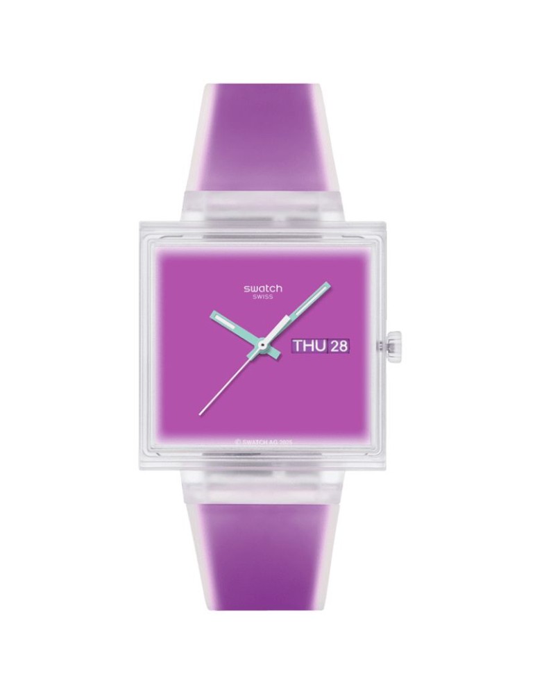 Orologio Swatch - What If… See Thru Magenta - 42mm - Rosa - SO38K705