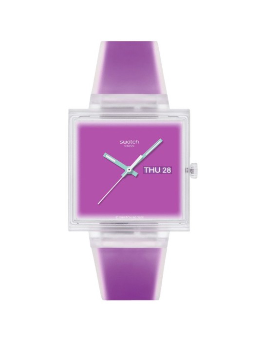 Orologio Swatch - What If… See Thru Magenta - 42mm - Rosa - SO38K705