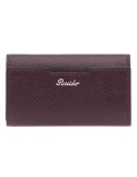 Pineider key ring-Essenziale-Plum colored Saffiano leather-PBS718195
