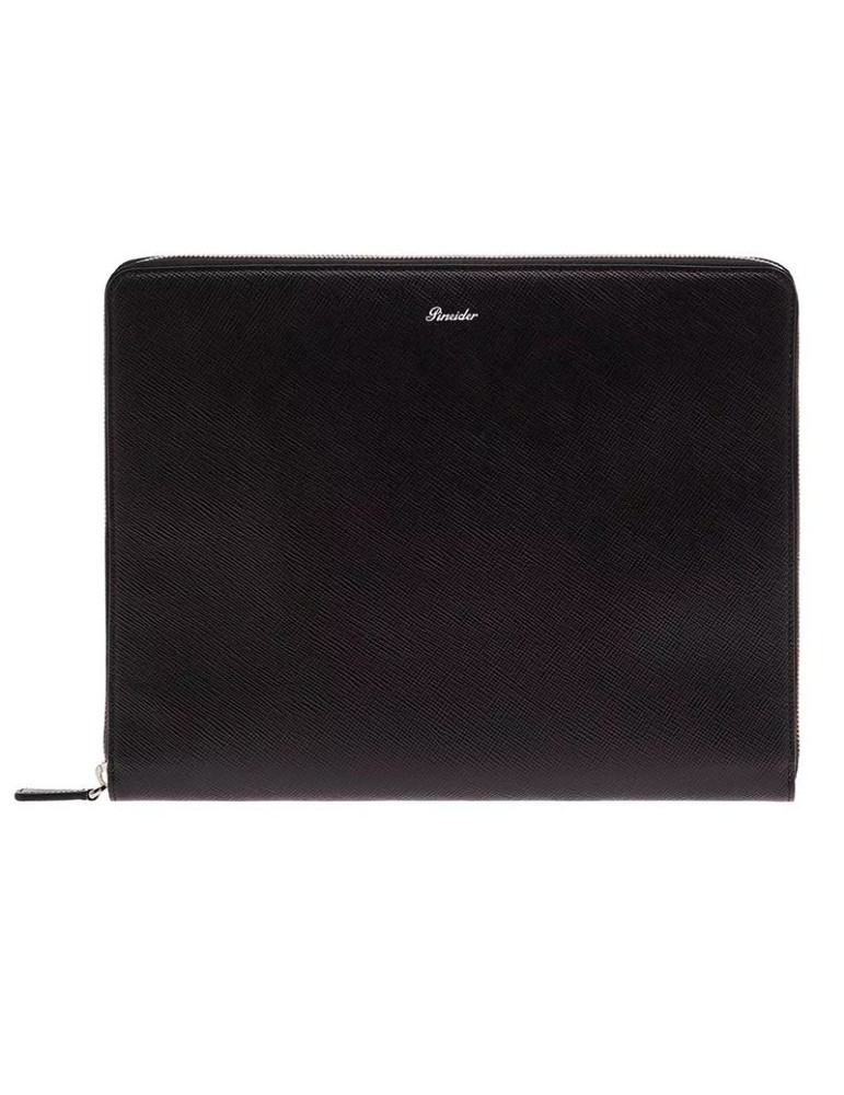 Porta Tablet Pineider - Essenziale - Pelle Saffiano Nera - PBS733856
