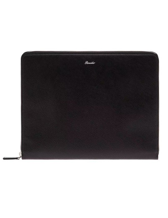 Porta Tablet Pineider - Essenziale - Pelle Saffiano Nera - PBS733856