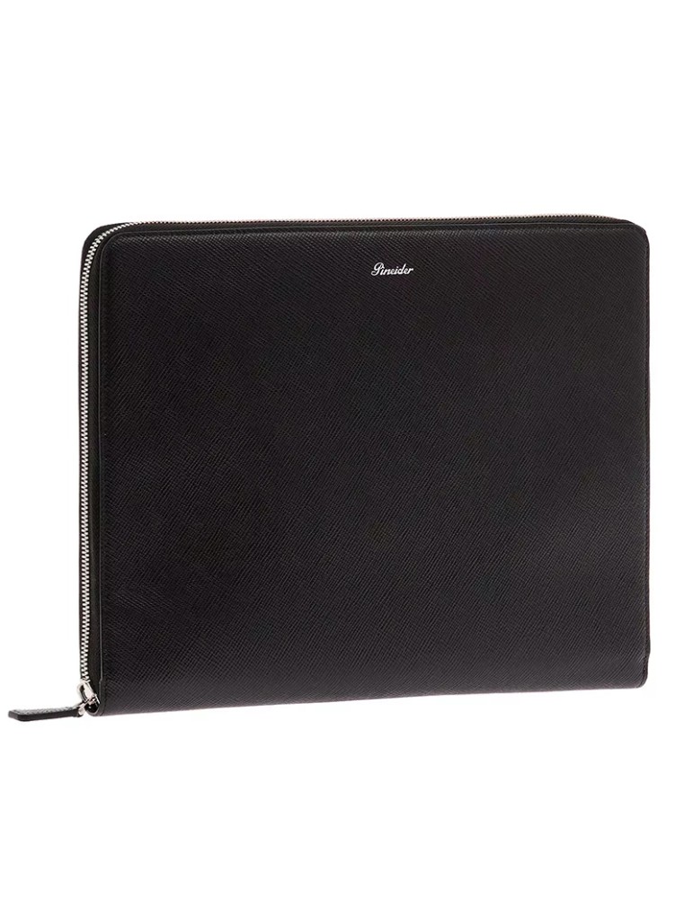 Pineider Tablet Holder - Essenziale - Black Saffiano Leather - PBS733856