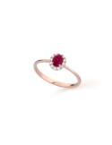 Anello Buonocore - Forever in Oro Rosa 18 carati con Rubino e Diamanti Naturali 0,11 carati - 0