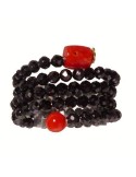 Rajola Ring - Multistrand - Black Spinel - Red Coral -054-497-5AN