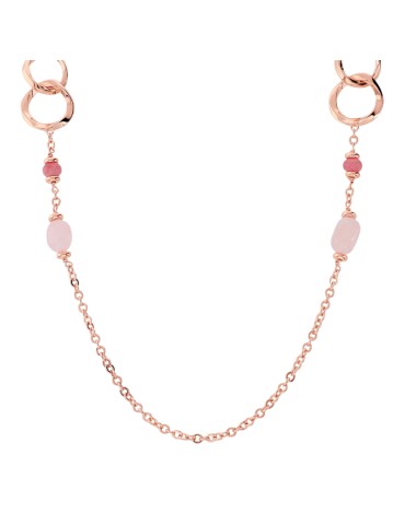 Collana Bronzallure - Maglie ad Anelli - Quarzite Rosa - WSBZ02624.RQ