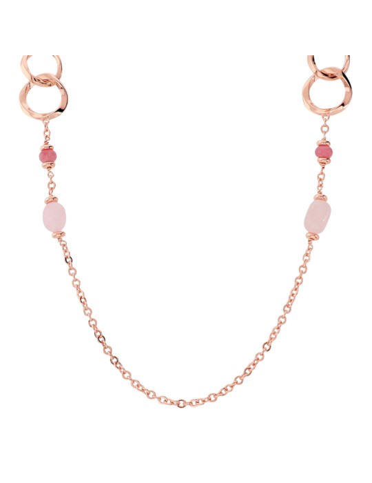 Collana Bronzallure - Maglie ad Anelli - Quarzite Rosa - WSBZ02624.RQ