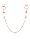 Bronzallure Necklace - Ring Links - Pink Quartzite - WSBZ02624.RQ