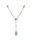 Collana Bronzallure -Pietre Verdi-Occhio di Gatto-Perle-WSBZ02629.AQCE