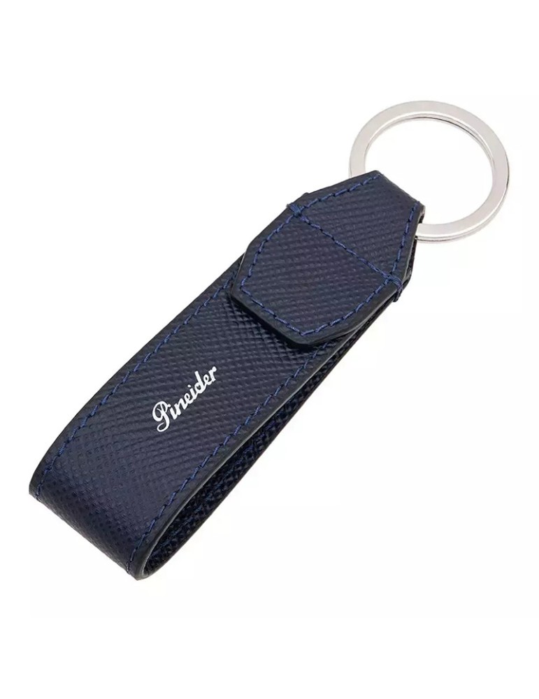 Pineider Keyring - Essential - Leather - Dark Blue - PBS751334