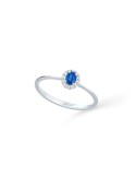Buonocore - Forever Ring in 18-karat White Gold with Sapphire and 0.08-carat Natural Diamonds - 0