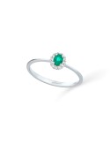 Buonocore - Forever Ring in 18-karat White Gold with Emerald and 0.07-carat Natural Diamonds - 0