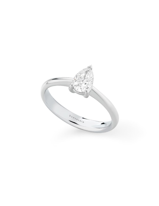 Buonocore - Promise Ring in 18-karat White Gold with 0.30 ct Drop Diamond - 0