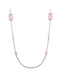 Bronzallure Necklace - Long - Pink Stones - Cat's Eye - WSBZ02631.PCE