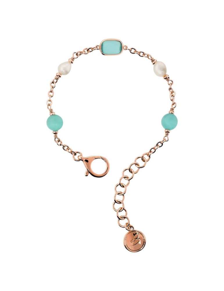 Bracciale Bronzallure-Pietre Verdi Occhio di Gatto-Perle-WSBZ02632.AQCE