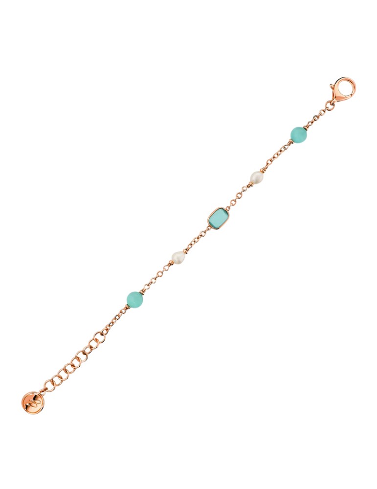 Bracciale Bronzallure-Pietre Verdi Occhio di Gatto-Perle-WSBZ02632.AQCE