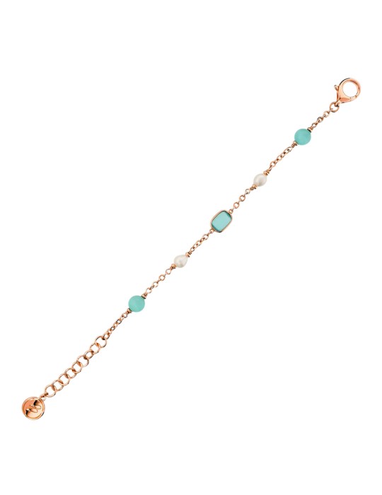 Bracciale Bronzallure-Pietre Verdi Occhio di Gatto-Perle-WSBZ02632.AQCE