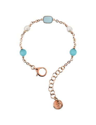 Bracciale Bronzallure-Pietre Azzurre Occhio di Gatto-Perle-WSBZ02632.LBCE