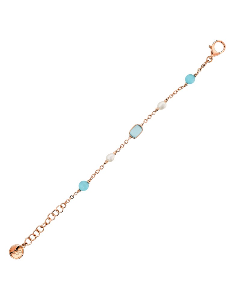 Bracciale Bronzallure-Pietre Azzurre Occhio di Gatto-Perle-WSBZ02632.LBCE
