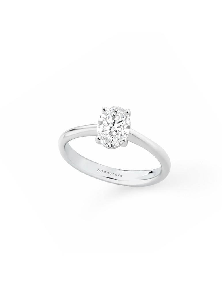 Buonocore - Promise Ring in 18-karat White Gold with 0.50 ct Oval Diamond - 0