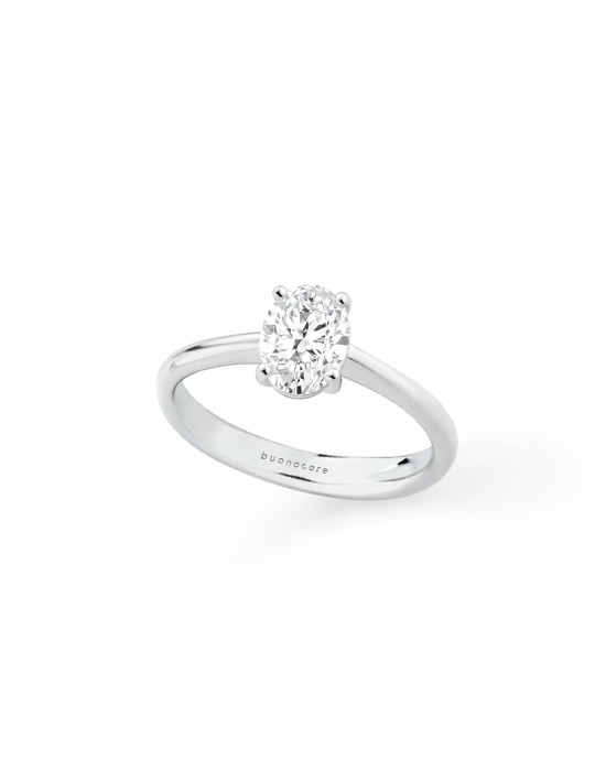 Buonocore - Promise Ring in 18-karat White Gold with 0.50 ct Oval Diamond - 0
