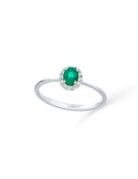 Buonocore - Forever Ring in 18-karat White Gold with Emerald and 0.11-carat Natural Diamonds - 0