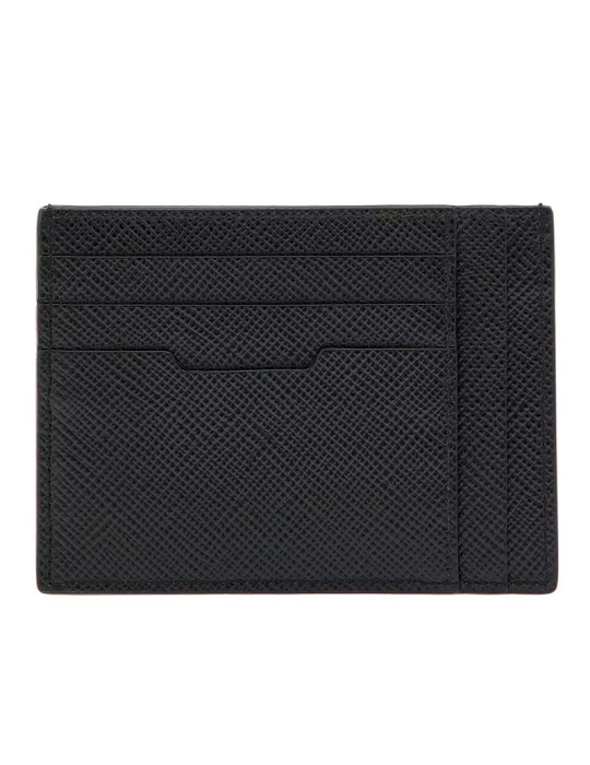 Portacarte Pineider-Essenziale-Verticale-Pelle Saffiano Nera-PBS806856