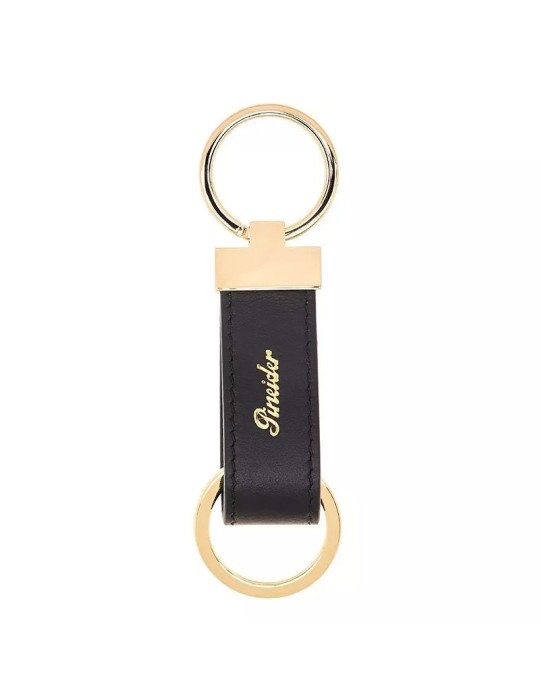 Pineider Keyring - Essential in Black Saffiano Calfskin - 0