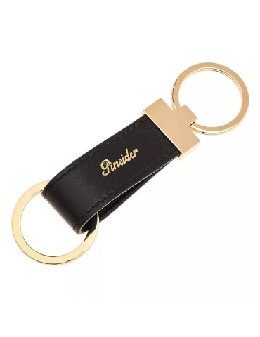 Pineider Keyring - Essential in Black Saffiano Calfskin - 0 2