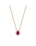 Buonocore - Forever Necklace in 18-karat Rose Gold with Ruby Pendant and 0.08-carat Natural Diamonds - 0