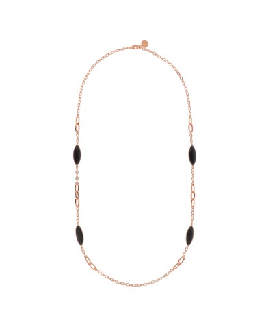 Bronzallure Necklace - Rose Gold - Chain - Black Stones-WSBZ02614.BCE 2