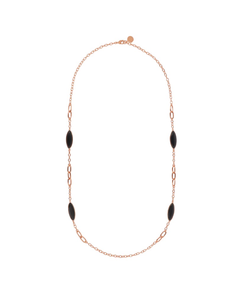 Collana Bronzallure - Rose Gold - a Catena - Pietre Nere-WSBZ02614.BCE