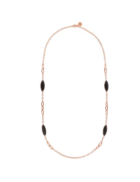 Collana Bronzallure - Rose Gold - a Catena - Pietre Nere-WSBZ02614.BCE