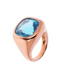 Bronzallure Ring-Rose Gold-Prisma Gem Blue-Size 16-WSBZ02668.SBT-16