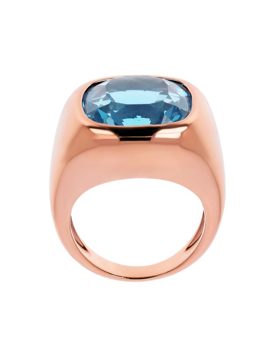 Bronzallure Ring-Rose Gold-Prisma Gem Blue-Size 16-WSBZ02668.SBT-16