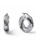 Orecchini Unoaerre - a Cerchio - Silver - Lavorati Torchon - EXO48799B