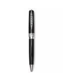 Pineider Ballpoint Pen - Rock in Resin-Black and Palladium-SB0MSPP4903616