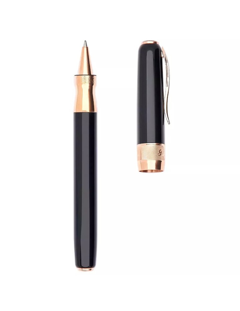 Pineider Rollerball Pen - Classic - Rose Gold - Black Color - SPP62020056