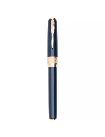 Penna Roller Pindeider-Classic-Rose Gold-Colore Blu Pavone-SPP62020869