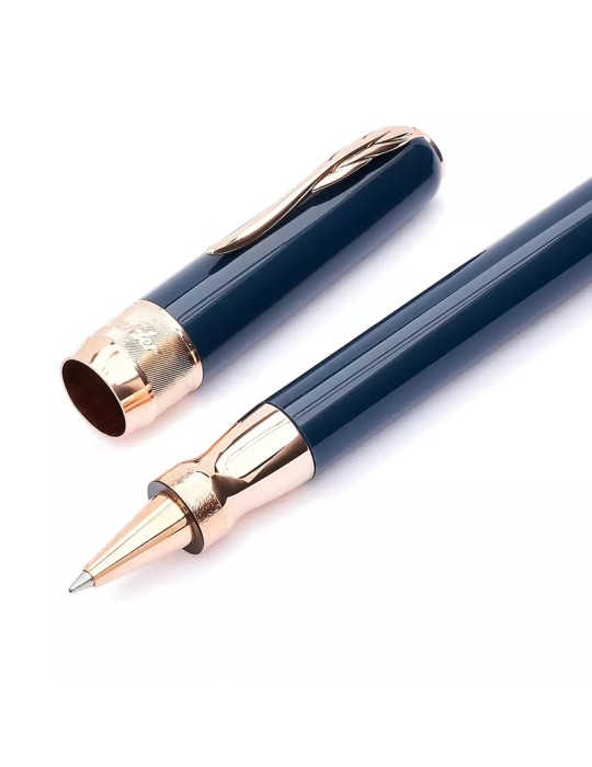 Pindeider Rollerball Pen-Classic-Rose Gold-Peacock Blue Color-SPP62020869