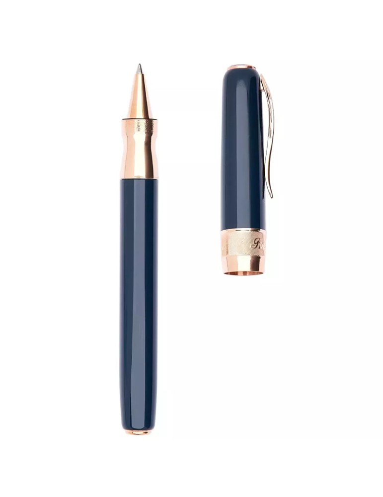 Pindeider Rollerball Pen-Classic-Rose Gold-Peacock Blue Color-SPP62020869