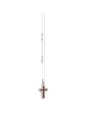 Collana Zancan - Alpha Diamond in Argento 925% con Croce Rosè e Diamanti Nero 0,14 ct - 0
