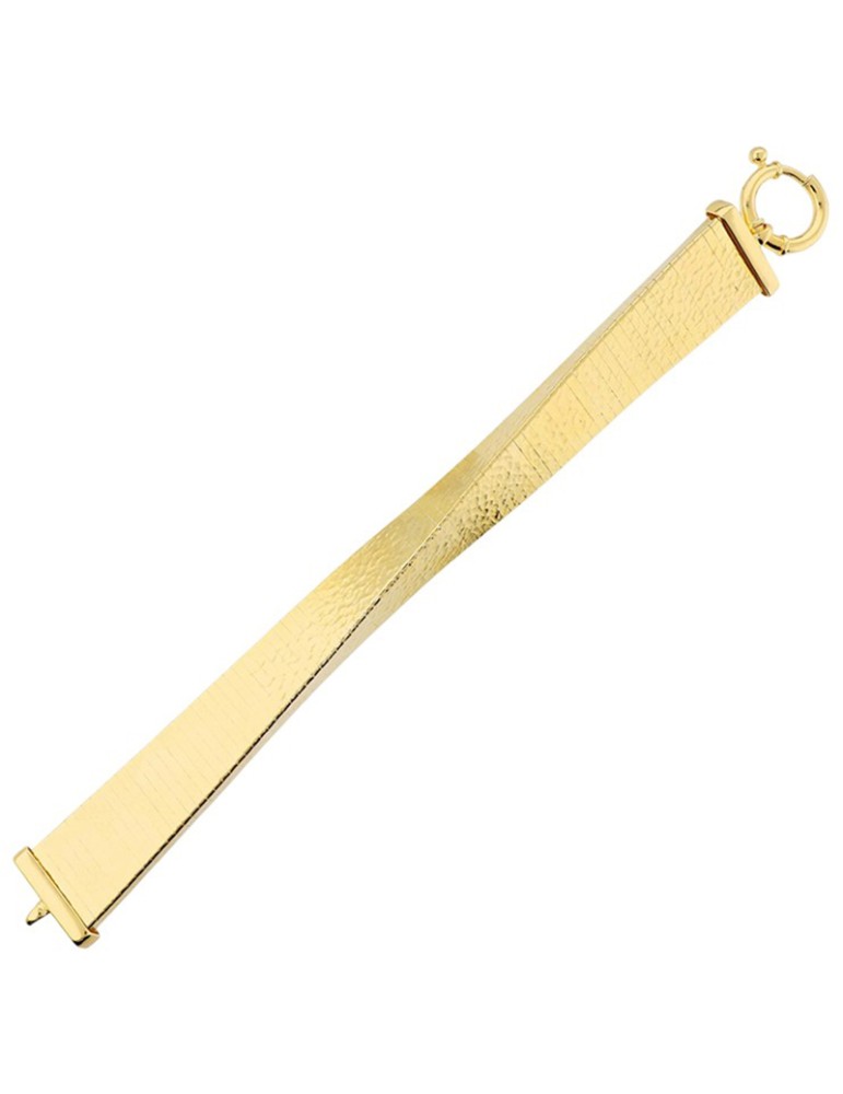 Etruscan Bracelet - Mediterranean Light Golden Torchon with Hammered Surface - 0
